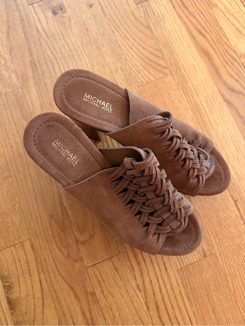 NWOT Michael Kors Westly Suede Mules Heels - Picture 3 of 8